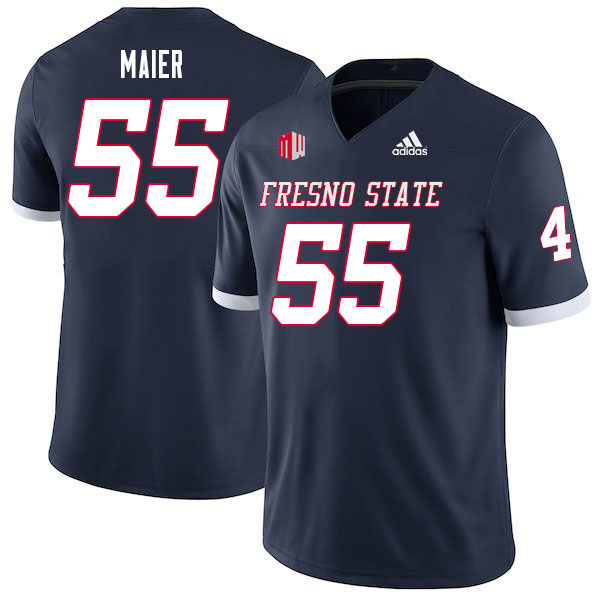 Men #55 Nate Maier Fresno State Bulldogs College Football Jerseys Sale-Navy - Click Image to Close